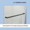 Semi Frameless Shower Door with Clear Glass Bypass Sliding Bathroom Door Black Hardware Double Sliding Glass Shower Enclosure 5