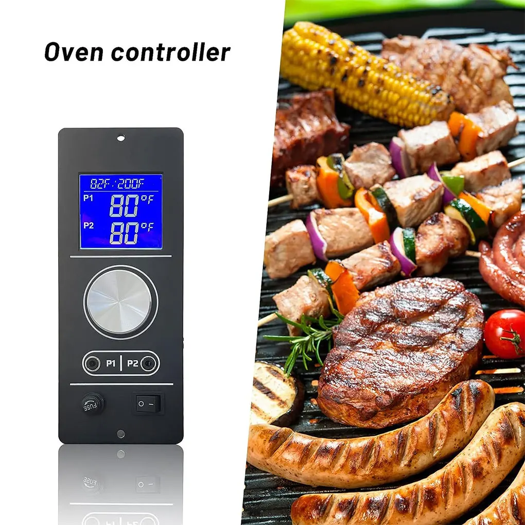 

Black Grill Accesory With Digital Thermostat Controller Temperature Control Allowing Users