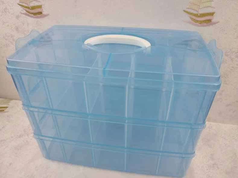 Craft Storage Box with Compartments, Clear 3-Tier 30 Sections Transparent  Stackable Plastic Box Organiser with Handle, Practical Sorting Box for  Crafts, Jewelry, Toy, Sewing Accessories Or Kitchen 