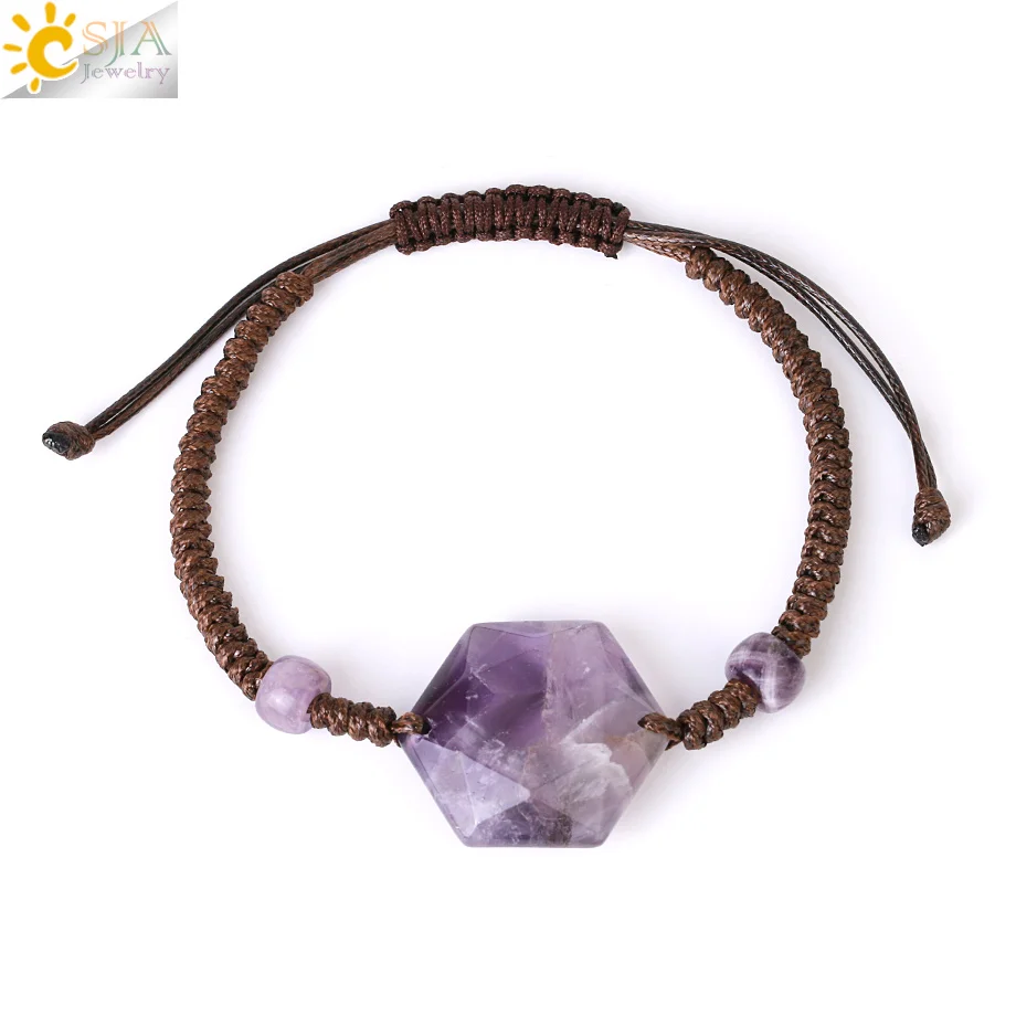 CSJA bracelet pierre naturelle Bracelet en cristal spirituel pour femmes,  6mm, Quartz, perles en pierre naturelle