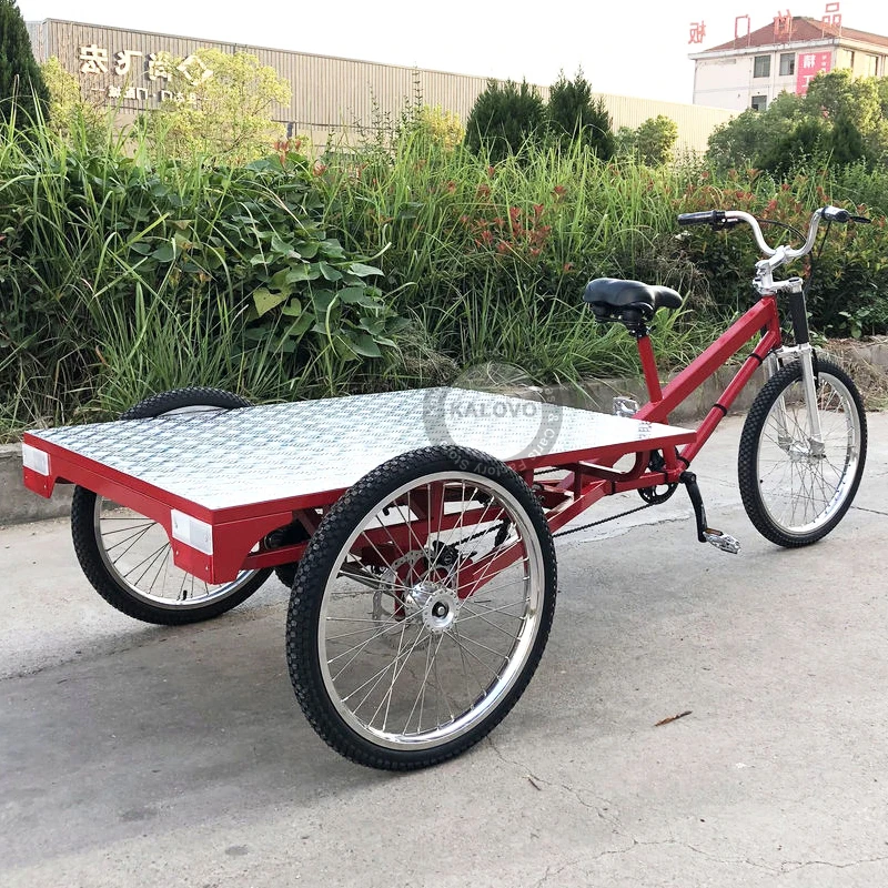 Triciclos planos de tres ruedas, camión de entrega de carga