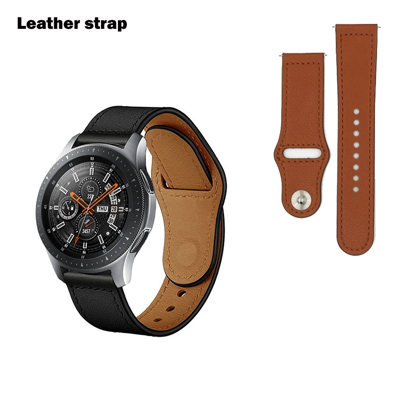

20mm 22mm Leather Strap For Samsung Galaxy Watch 42MM 46mm Active 2 Gear S3 Watch3 bracelet for Galaxy Watch 4 Classic Watchband