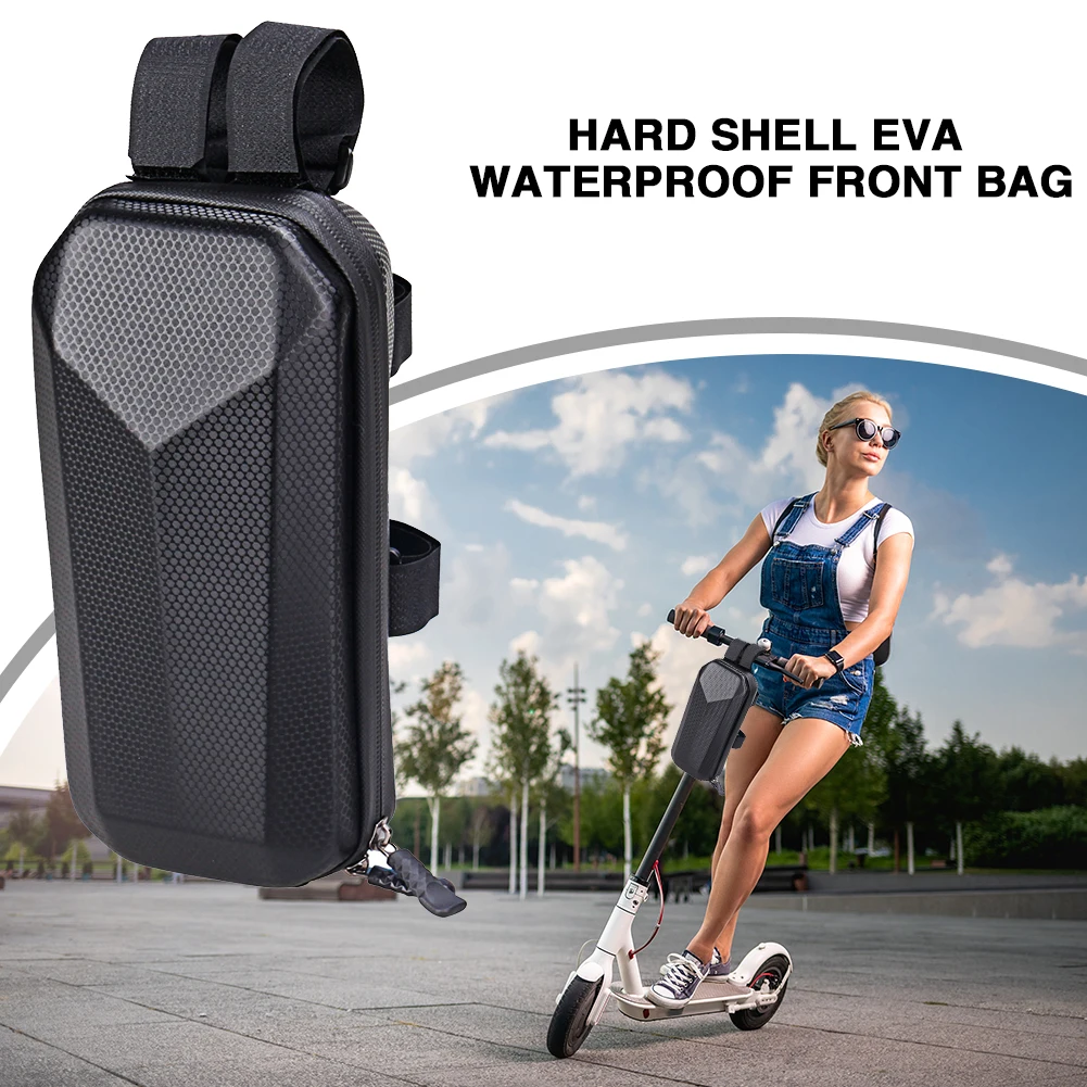 Bike Bag 2L /5L Electric Scooter Front Bag Waterproof Folding EVA Hard Shell Bags Bicycle Handlebar Hanging Bag Storage Accessories