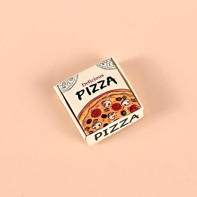 6 Stück Puppenhaus Miniatur Pizza oder Verpackung Box Modell Küche Essen Dekor Spielzeug Puppenhaus Zubehör – Detail 8