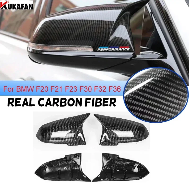 Real Carbon Fiber Replacement Rearview Mirror Covers Cap For Bmw 1 2 3 4 Series M F10 F20 F21 F22 F23 F30 F32 F33 F36 220i 328i - Mirror & Covers