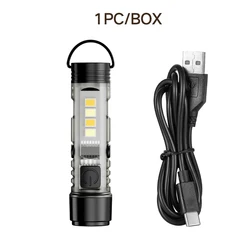 Compact Multi - Functional LED Keychain Flashlight with Magnetic Base (1pc)