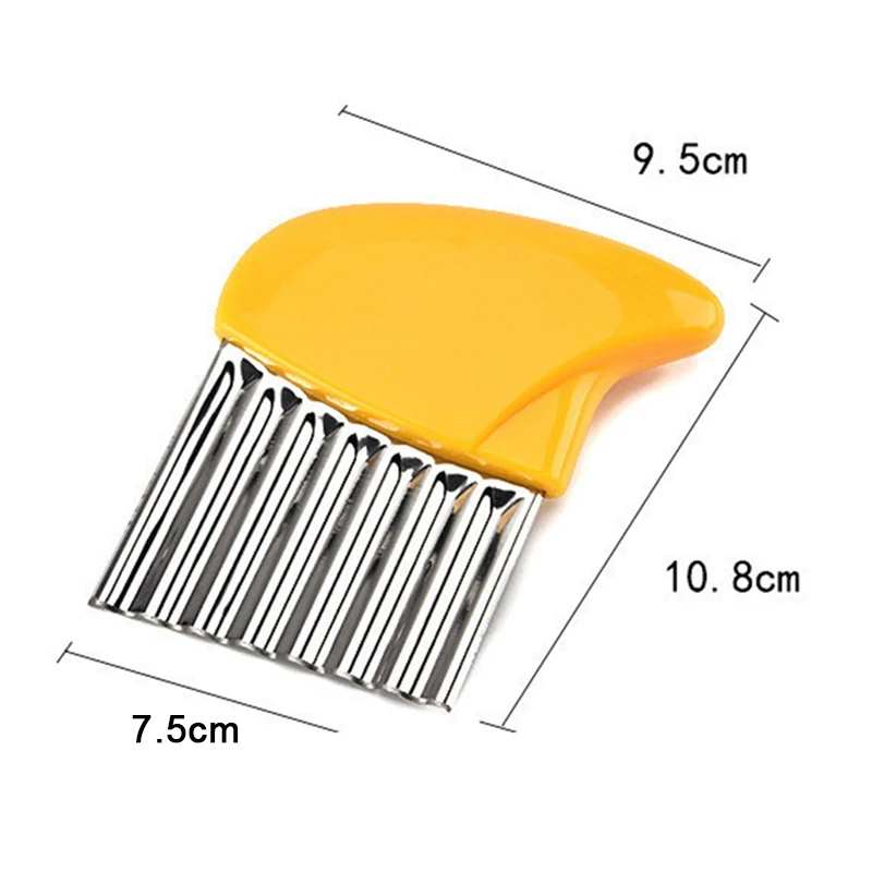 Stainless Steel Potato Chip Slicer Dough Vegetable Fruit Crinkle Wavy Kitchen Knife Cutter Chopper French Fry Maker Tools Gadget