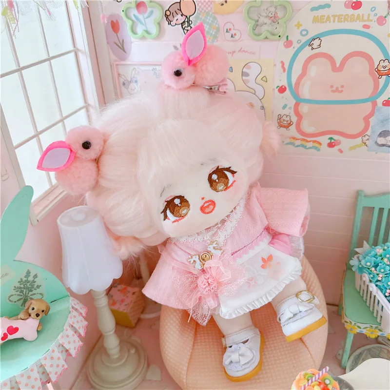 20cm Kawaii Japaneses Sakura Skirt Girls Doll Cute Stuffed Idol Plush Doll with Dress Clothes Bunny Hair Clip Soft Kids ToysGift sakura pink cherry blossom japanese flowers mini skirt skirt for women women s summer dress 2023