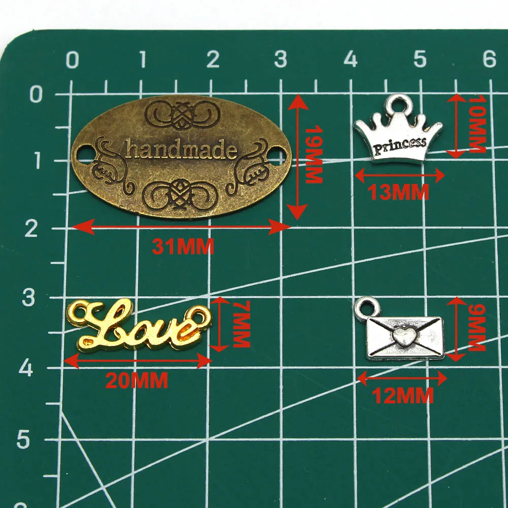 Hand Made Labels Star Crown Love Tags Heart Metal Handmade with Love Tags for Clothing Hats Flower Knitting Accessories