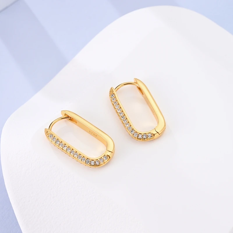 925er Sterlingsilber, modisches Gold, großer Kreis, Doppelohrringe, klassisch vergoldet, Herz-Creolen, Schmuck, Geschenk für Frauen – Detail 4