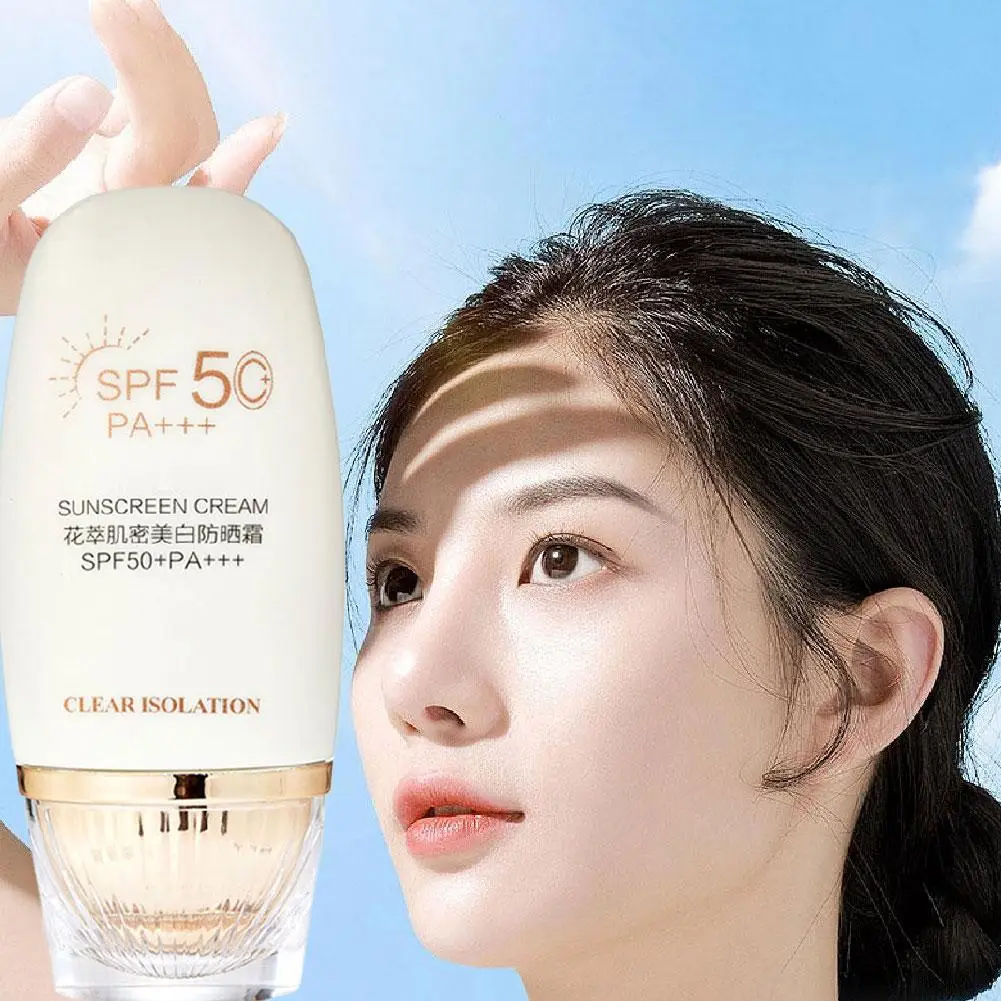 Whitening Essence Sunscreen SPF50+ Brightening UV Protection Face Cream Moisturizing Lightweight Non-Greasy