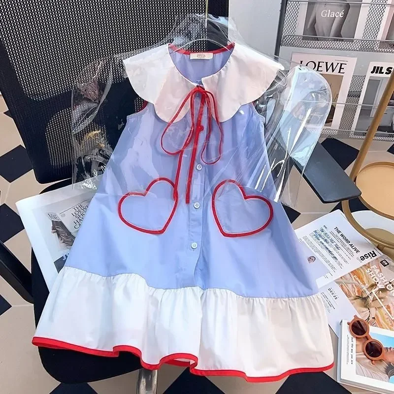 2023 Baby Girls Summer Dress Cottton Ruffles Bow Girl Kids Birthday Princess Dresses Kids Vestidos Children Clothes 2-14Y