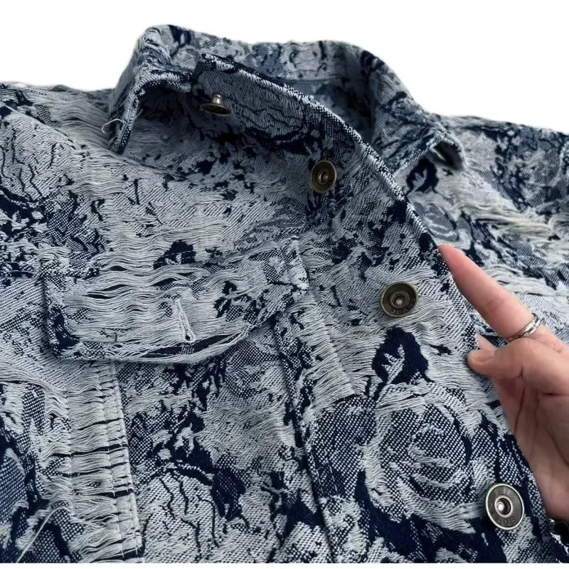 Casual Korean Style Loose Men's Denim Jacket Hipster Handsome Autumn Winter Hong Kong Style Fashionable Shirt