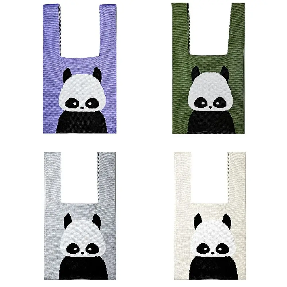 

Сумка на запястье с узлом большой емкости, модная мультяшная сумка ручной работы, вязаные сумки для покупок для женщин и девочек