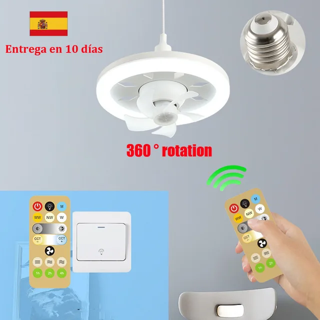 360도 회전, 오래 지속되는 LED 및 맞춤형 제어를 갖춘 LED 조명 및 천장 팬