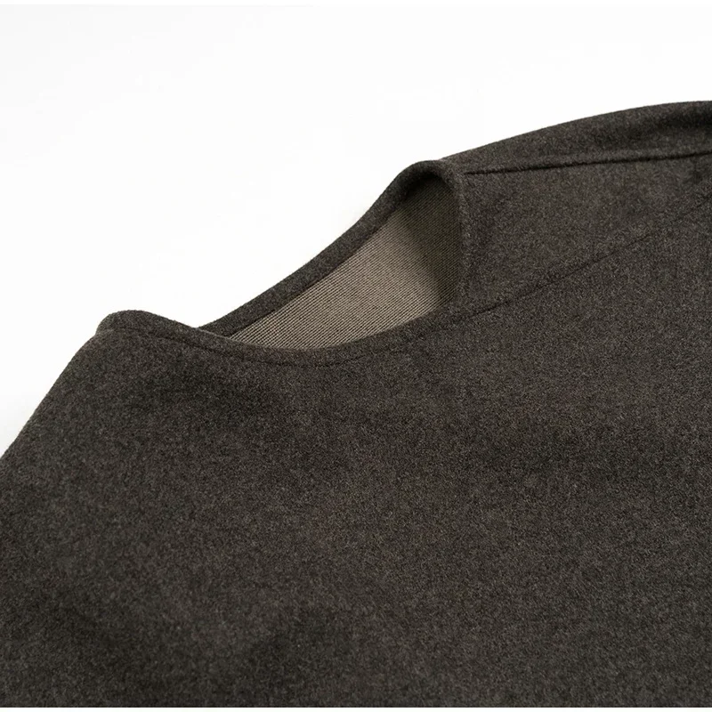 Elegant Irregular Cloak Coat Women Solid Half Sleeve O Neck Scarf Loose Female Jacket 2025 Winter Lady Thick Chic Overcoat New