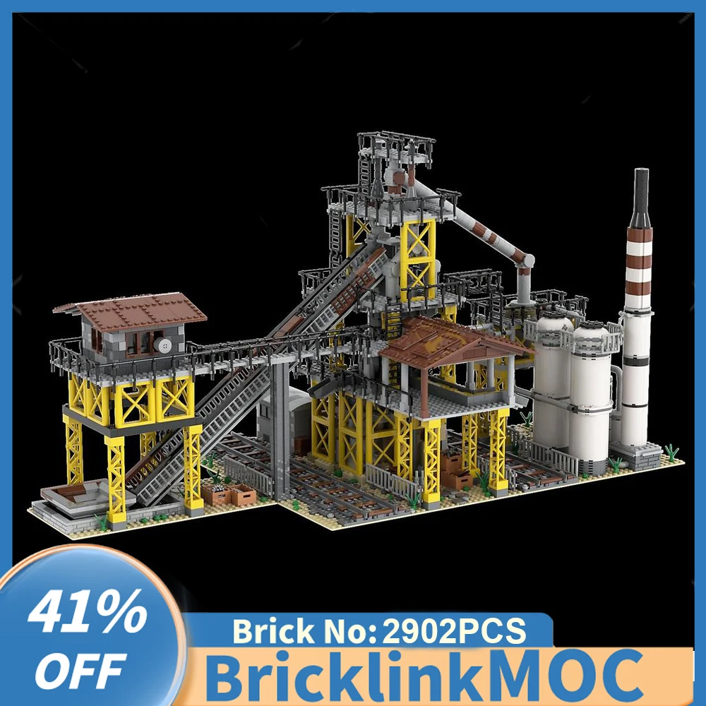 

2902PCS Hot Selling City Street View MOC Modular Building industrial zone Blast Furnace DIY creative ideas childToy Gift Blocks