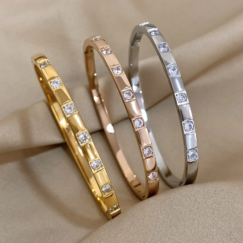 Bracelet Ajustable En Acier Titane 316L Or Rose - Zirconium - Design Minimaliste - Neuf Avec étiquettes