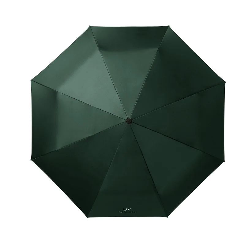 UV Umbrella Protection Sun Automatic Open and Close Umbrella Three Fold 8 skeleton Thickened Black Glue Sun UV Clean