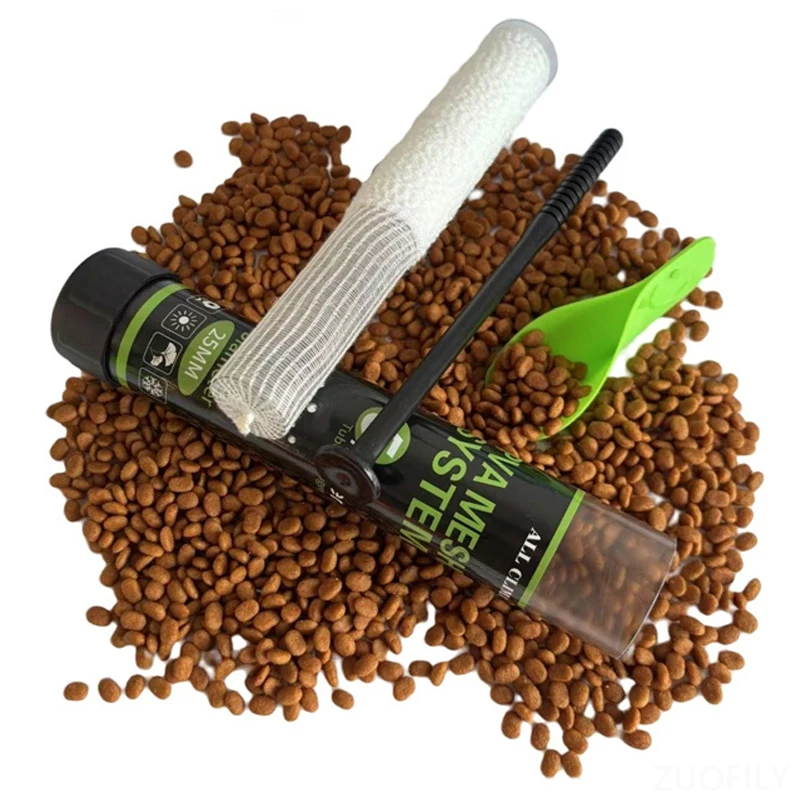 PVA Soluble Mesh Feeder Carp Fishing Lure Refill Rig Hook Bait Wrap Bag 500x18/25/37/44mm Water Soluble Bait Thrower Fishing