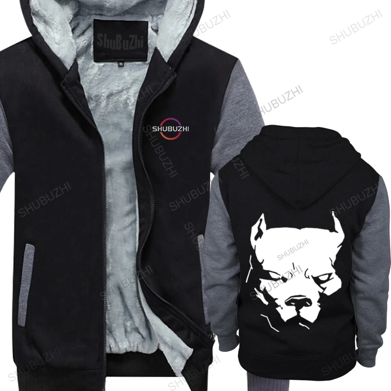 

Fashion New Men thick hoodies pullover PITBULL American Pit Bull Spiked Dog Collar men winter fleece sweatshirt drop shipping