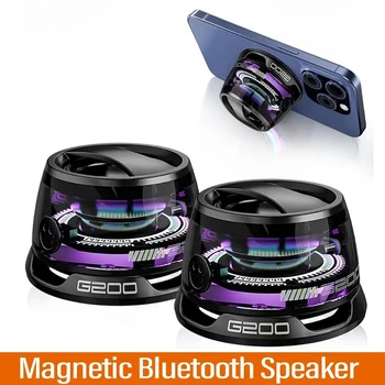 G200 Portable Bluetooth Speaker Bluetooth 5.3 RGB Ambient Light Travel Stereo Speaker Long Battery Life and Magnetic Phone Stand