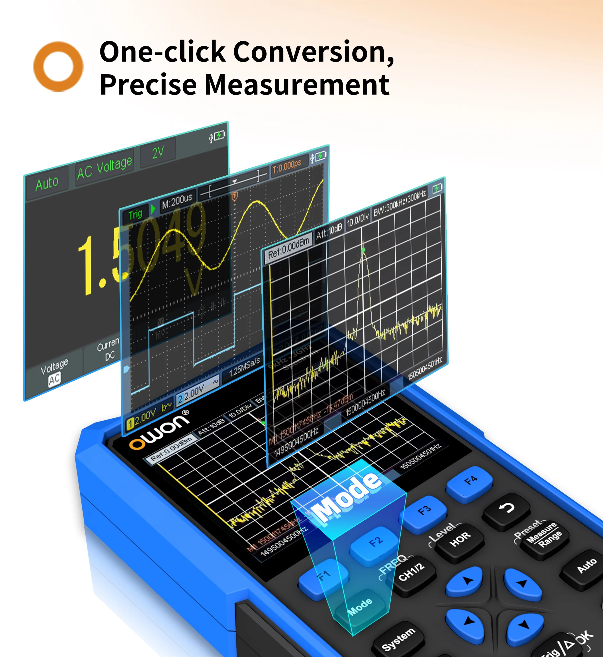 HSA2320 HSA2105 Handheld Spectrum Analyzer, 1.5G/3G Oscilloscope, 50 - 200M Band