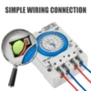 ManHua 24H 12VDC 15A Din Rail Timer Switch TB35 Analog Time Control Switch Mechanical Time Controller 4
