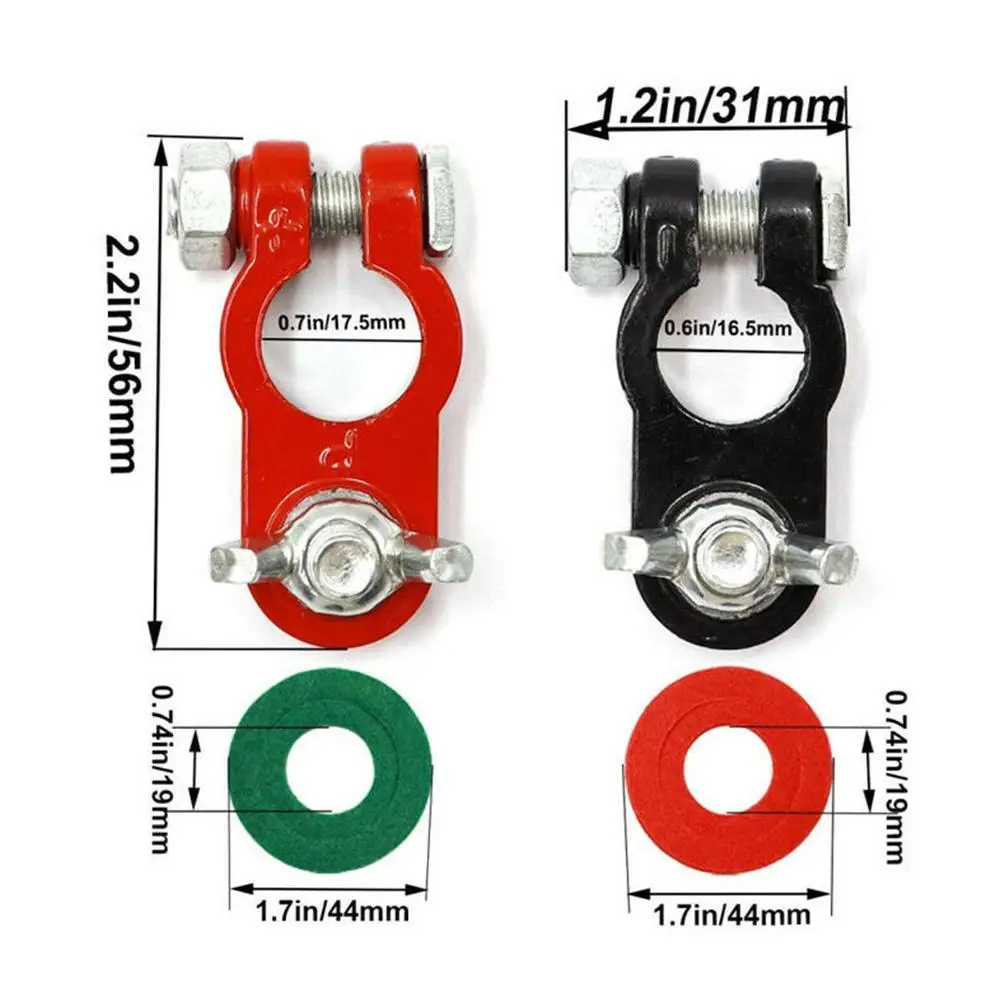 1 Pair Quick Disconnect Auto Cables Connectors Car Battery Bornes Main Cable Post Clamp Terminal Screw Connection For Car Truck
