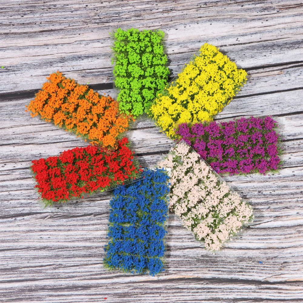 28PCS/Box Accessories Sandbox Game Scenery Wild Miniature Grass Model Scene Flower Cluster Simulation Terrain Production Artificial Plants Artificial Grass Mats