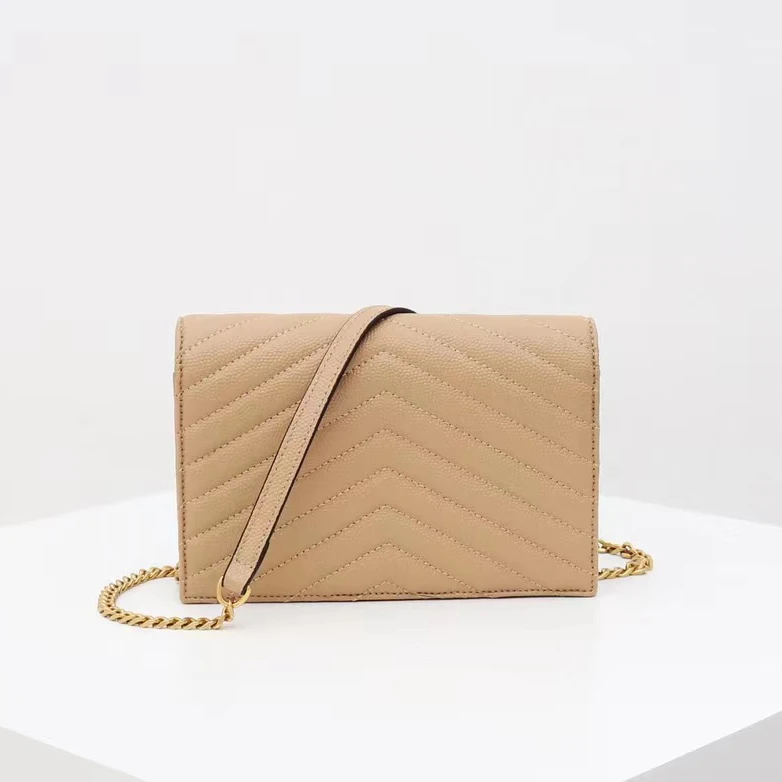 Модна луксозна дамска кожена чанта класическа ръчна чанта среден размер Дамска естествена диагонална чанта за рамо комплект от три части