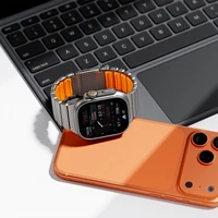 Bracelet magnétique en titane pour Iwatch Ultra 3/2 49mm S11 10 46 45 42 44mm, bracelet en silicone à double couche pour Apple Watch S9 8 7 SE3 4