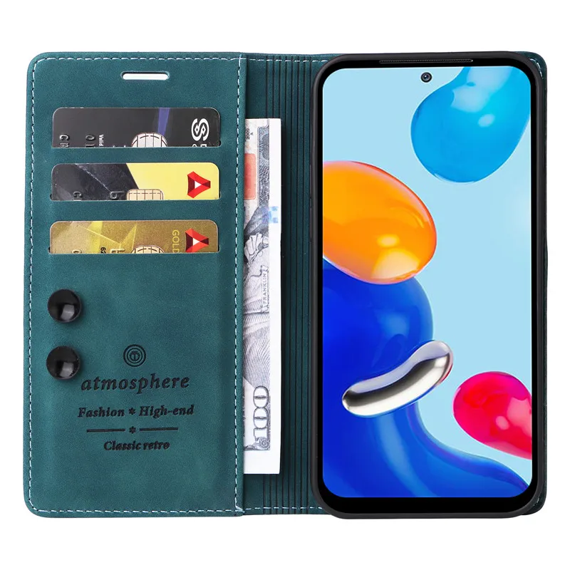 Elegant Magnetic Leather Flip Wallet Case for Xiaomi Redmi Note 11 Pro 5G – Stand Function, Protective Cover