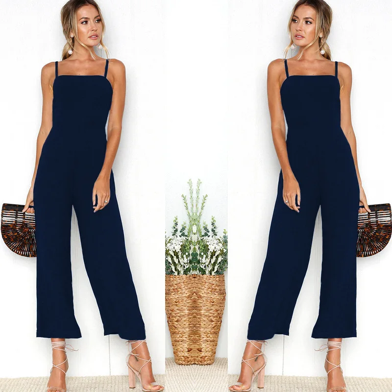 Spring and Summer 2023 New Sexy Suspender Wrapped Chest Zipper Jumpsuit for Women