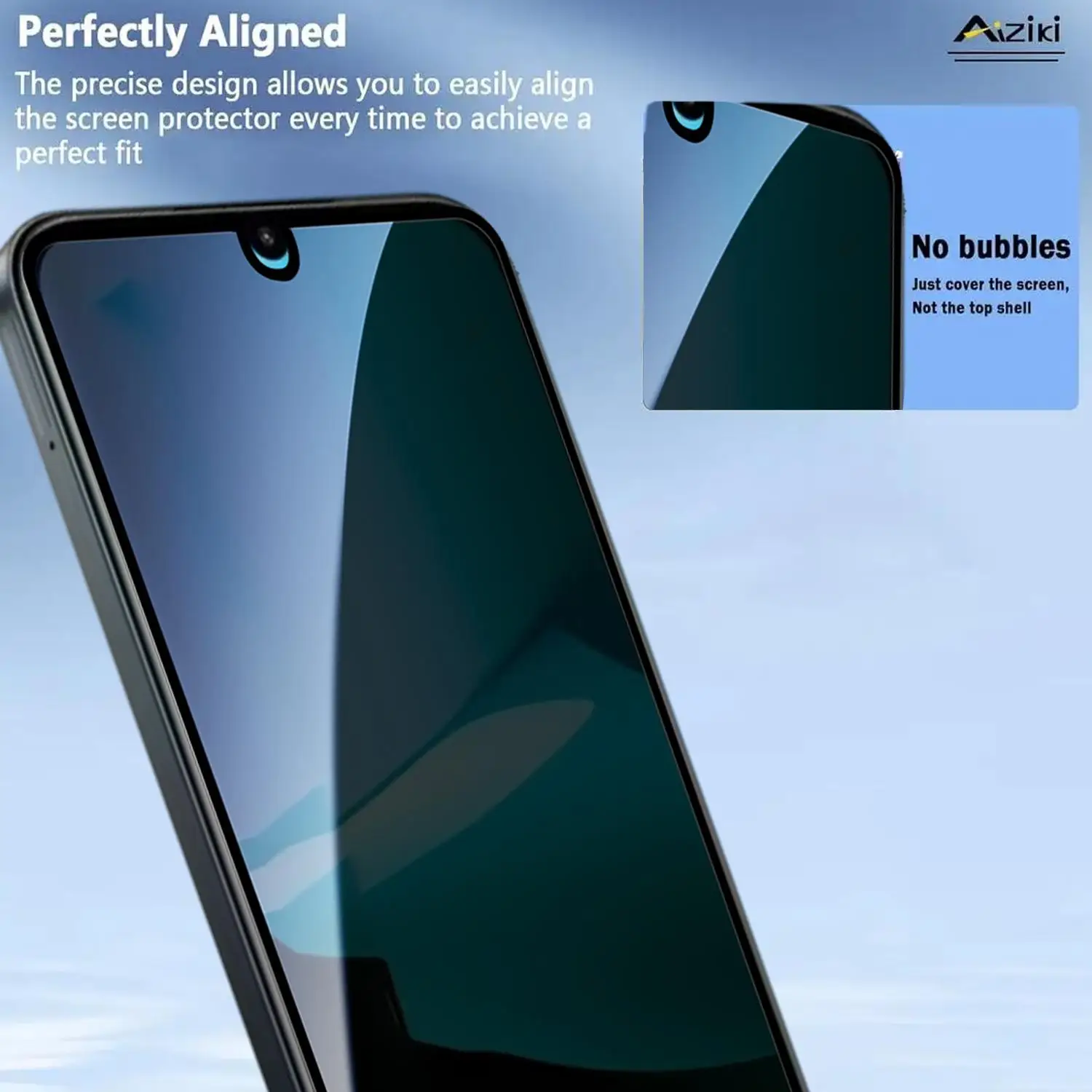 Privacy Tempered Glass Screen Protector with Easy Installation Kit - 2 Pack