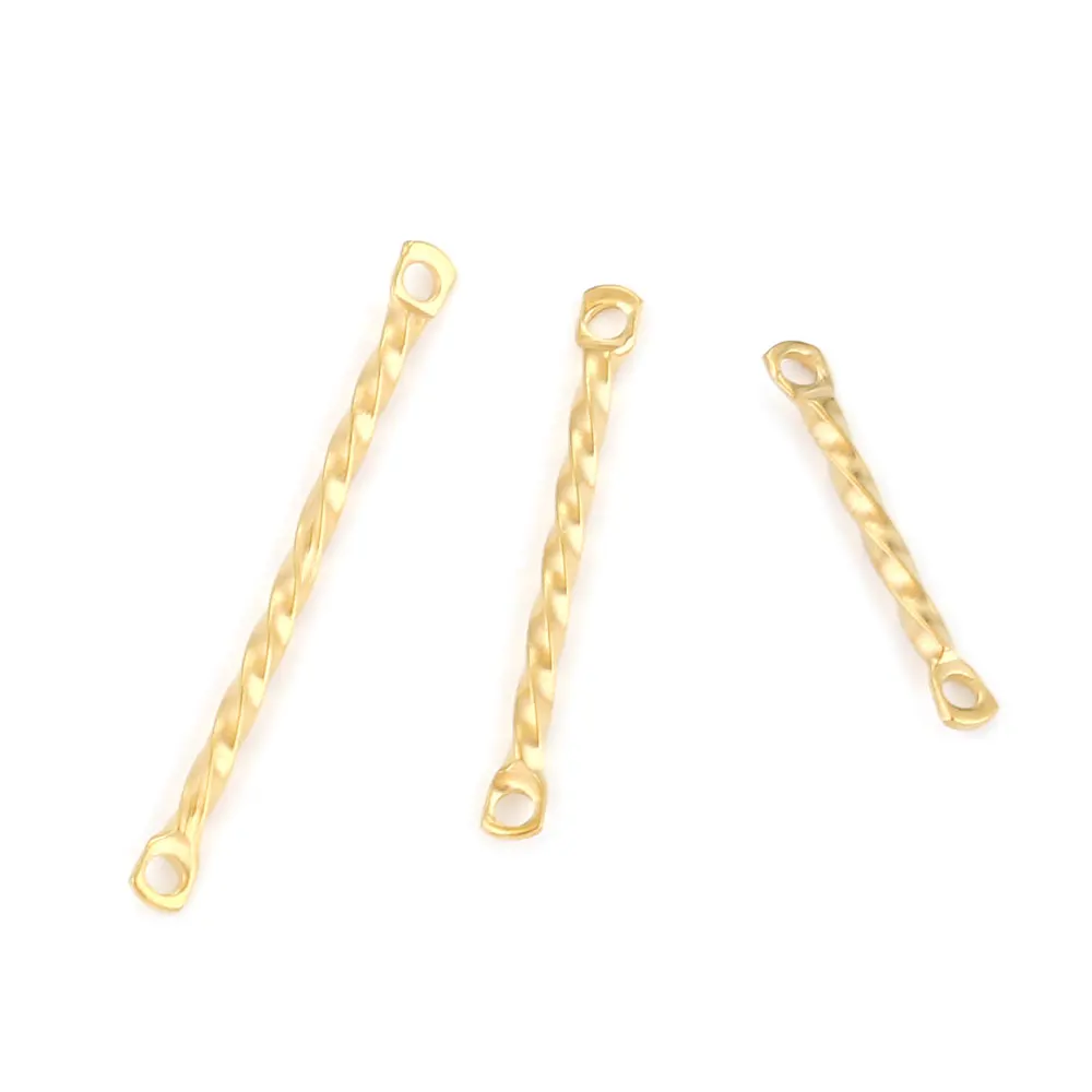 20 stücke Edelstahl Twisted Column Links Dünne Stick Streifen Anschlüsse für Ohrringe DIY Schmuck Machen Liefert Großhandel – Detail 7