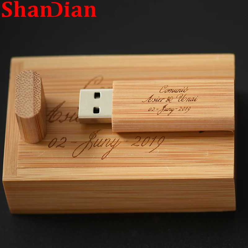 USB Flash Drive Flash Drive Wooden 64GB 32GB 16GB 8GB Free Pen Drives Maple Bamboo U Disk Wedding Gift Memory Stick