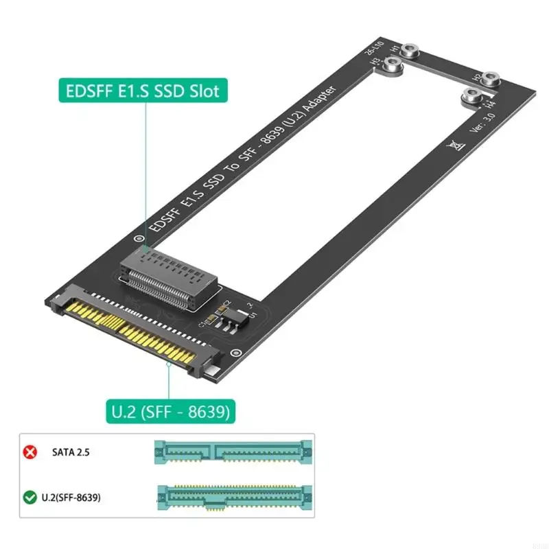 데이터 센터 및 서버 애플리케이션 896C용 PCIe4.0 호환 EDSFF E1.S U.2 드라이브 변환기 확장 카드