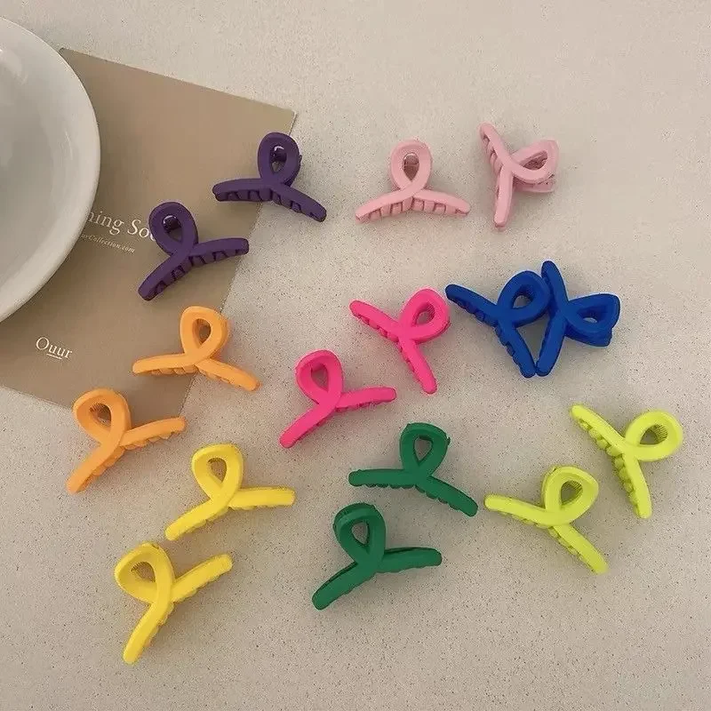 

2PC Korean Small Colorful Hair Claw Clips Clamp for Women Girls Kids Childs Crab Headband for Hair Washface Accessories Headwear