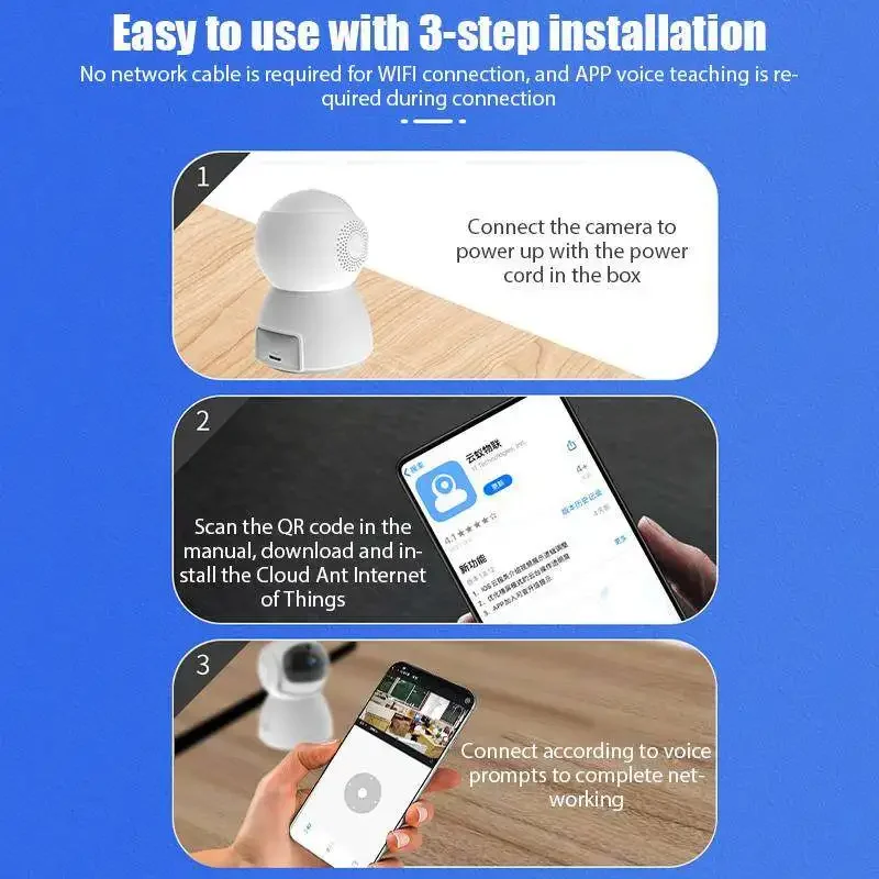 V380 wifi camera samrt USB 1080P Monitor Indoor Security 2MP CCTV night vision Auto security protection Camera Tracking 6