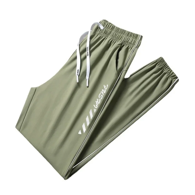Quick Dry Ice Silk Sports Pants Men Women Outdoor Fashion Casual Nine Points Quick Freeze Lightweight Breathable Skateboarding T