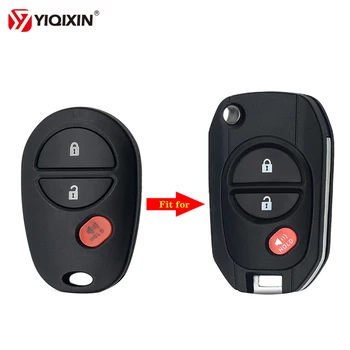 Chiave auto modificata per Toyota Highlander Sequoia Sienna Tacoma Tundra Remote Car Key Shell Case 3/4/5/6 pulsante pieghevole lama non tagliata