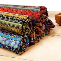 Ethnic Style Cotton Linen Bronzing Fabric Household Textile Sewing Tablecloth Sofa Dress Cushion Curtain Pillowcase Bag Material