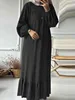 Robe Maxi à Manches sulfpour Femme, Caftan Éducatif, Abaya à la Mode, Eid Mulism, Turquie