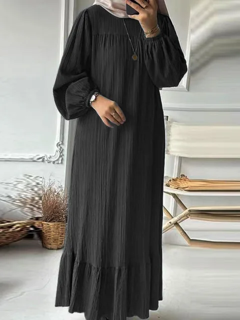 Robe Maxi à Manches sulfpour Femme, Caftan Éducatif, Abaya à la Mode, Eid Mulism, Turquie