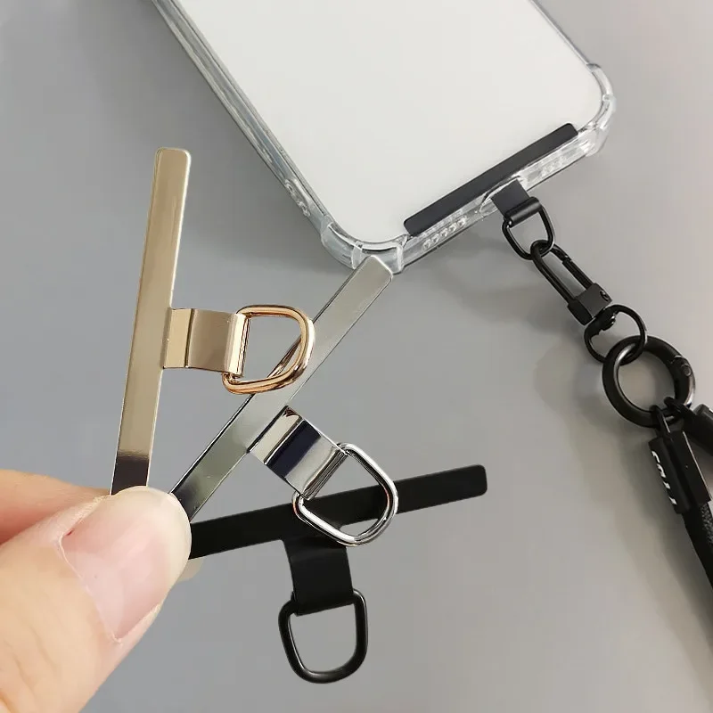 Phone Tether Patch Ultra-thin Stainless Steel Gasket Cellphone Strap Parts Replacement Lanyard Safety Connect Piece 1PCS