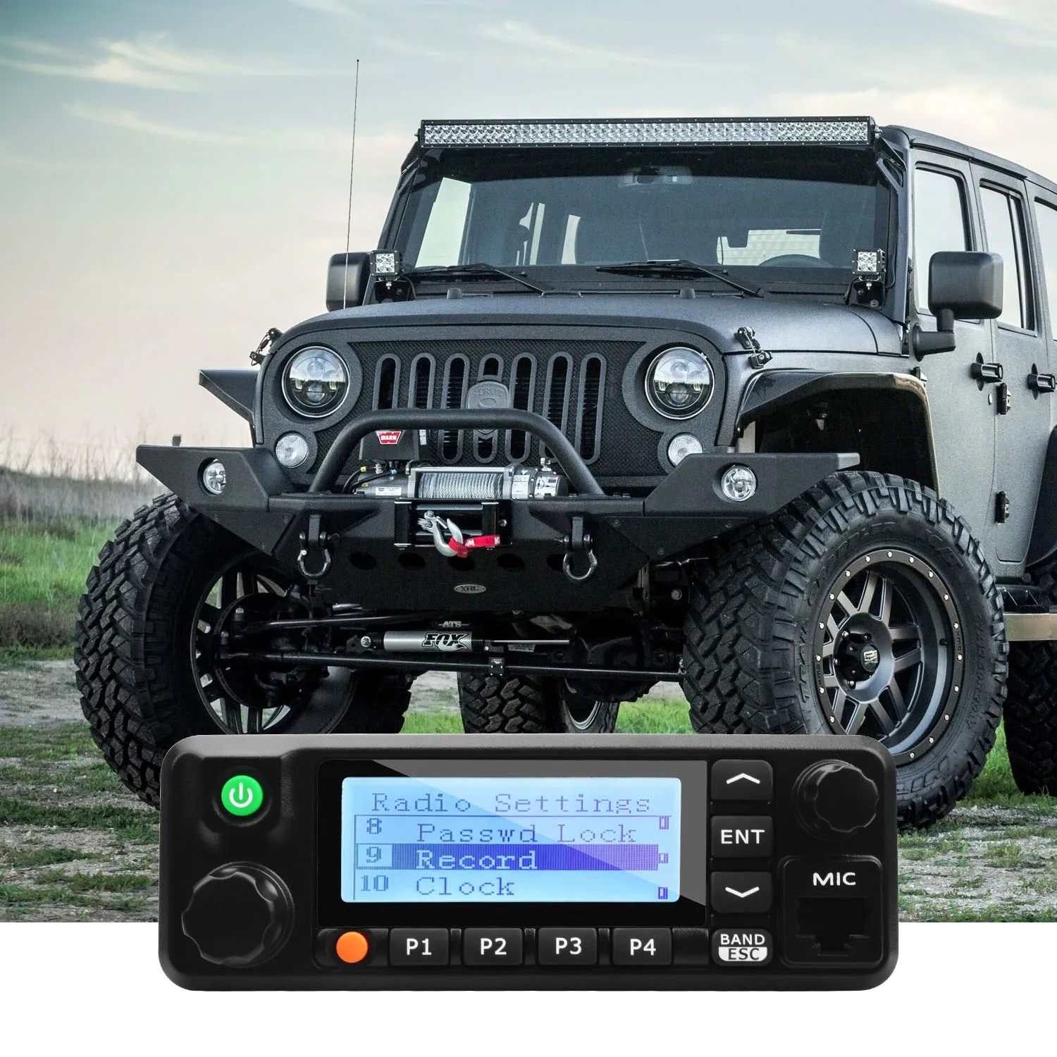 TYT Mobile Transceiver MD-9600 GPS VHF136-174MHz UHF400-480MHz Dual Band Voice Record VOX 50W DMR Digital & Analog Walkie Talkie 4