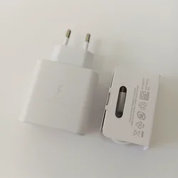 45W Original Samsung Fast Charge Type C Adapter Charger - White - EU With Cable