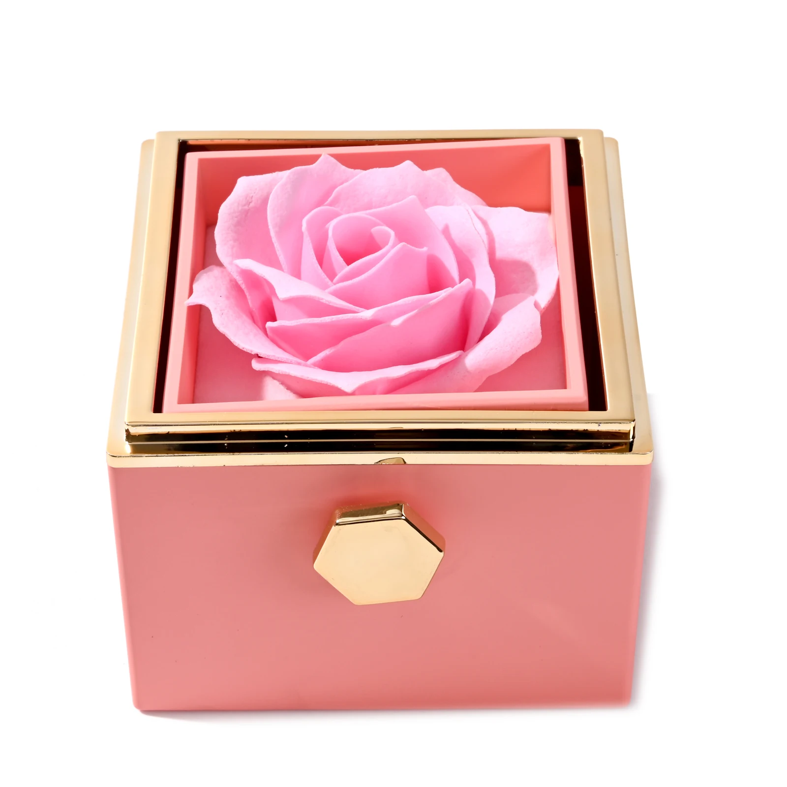 Eternal Rose Box With Necklace Engraved Custom Name Valentine's Day For Girlfriend Heart Pendant ARTIFICIALROSE Flowers Gift Box
