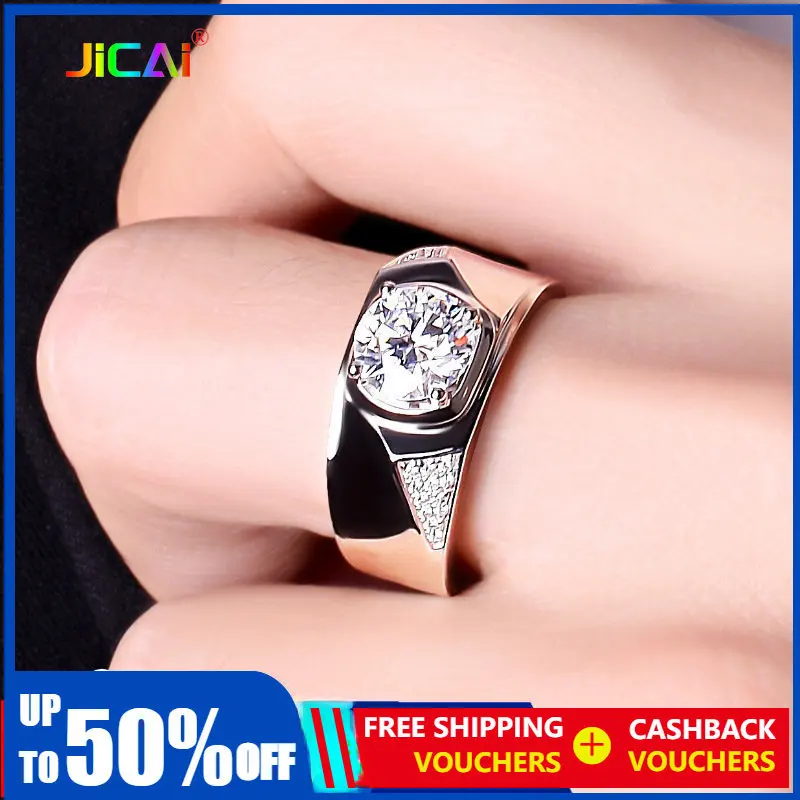 

2 Carat Diamond Decorated Electroplated Platinum & Silver Ring, Eco-Friendly, Hypoallergenic and Anti-Tarnish, Free Shipping